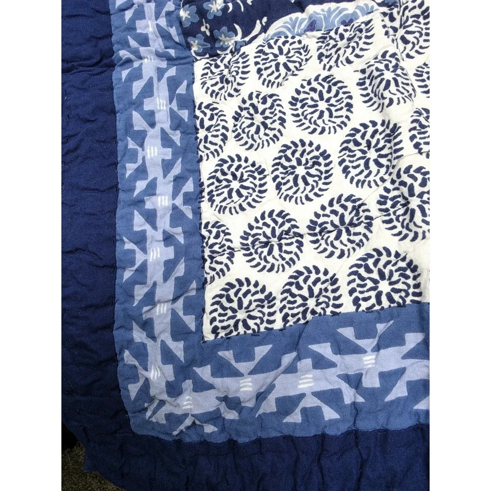 Company Store Geo Blockprint Standard Quilted Sham 27 In X 21 In NWT‎